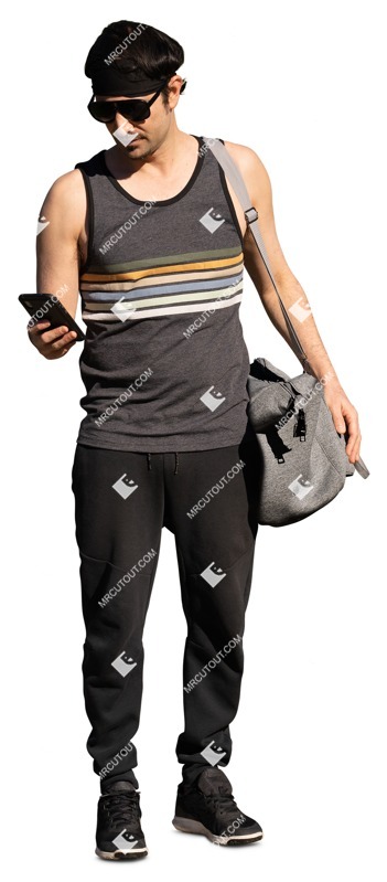 Man with a smartphone standing people png (13260)