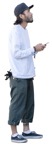 Man with a smartphone standing people png (15583) - miniature