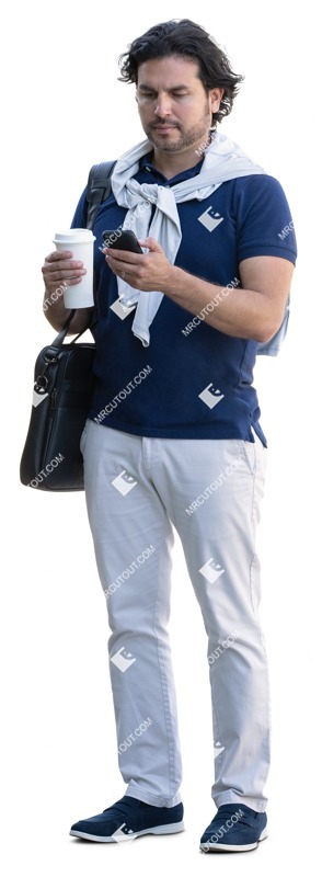 Man with a smartphone standing people png (15290)