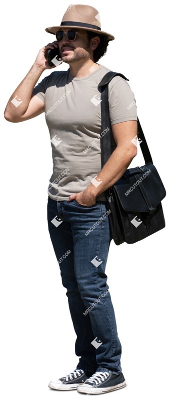 Man with a smartphone standing people png (15452)
