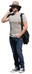 Man with a smartphone standing people png (15434) - miniature