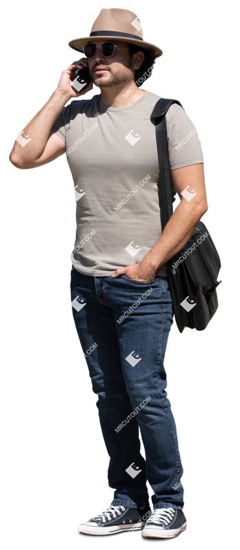 Man with a smartphone standing people png (14937)