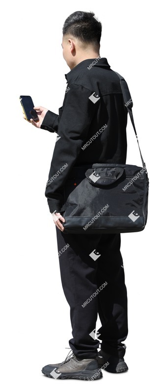 Man with a smartphone standing people png (17841)