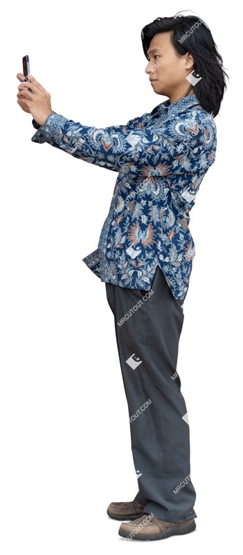 Man with a smartphone standing png people (16739)