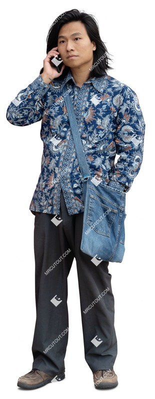 Man with a smartphone standing png people (16740)