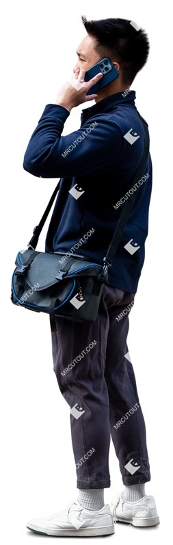 Man with a smartphone standing people png (16798)