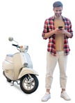 Man with a smartphone standing  (10431) - miniature