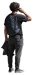 Man with a smartphone standing person png (18604) - miniature