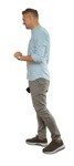 Man with a smartphone walking cut out people (6874) - miniature