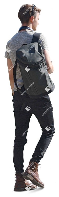 Man with a smartphone walking people png (8541)
