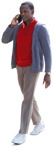 Man with a smartphone walking cut out people (8771) - miniature