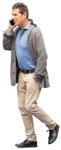Man with a smartphone walking people png (12200) | MrCutout.com - miniature