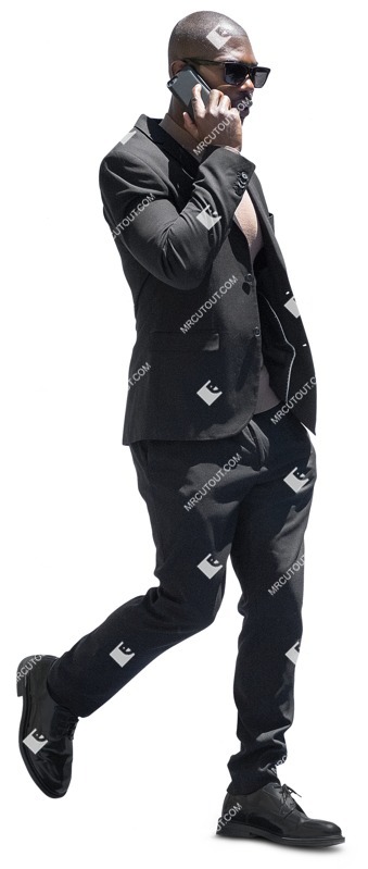 Man with a smartphone walking people png (13687)