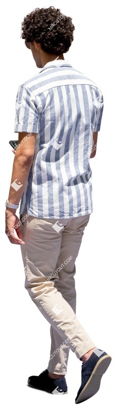 Man with a smartphone walking people png (14119)