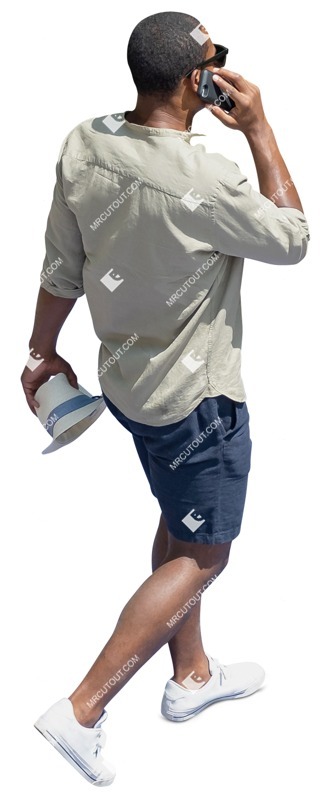 Man with a smartphone walking human png (13173)