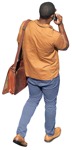 Man with a smartphone walking people png (13510) - miniature
