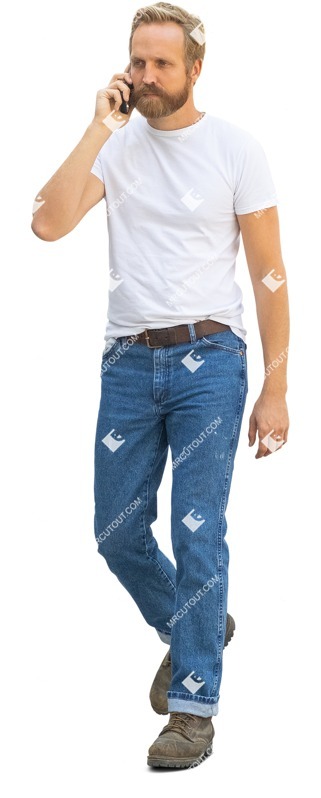 Man with a smartphone walking people png (15193)