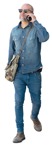 Man with a smartphone walking human png (13939) | MrCutout.com - miniature