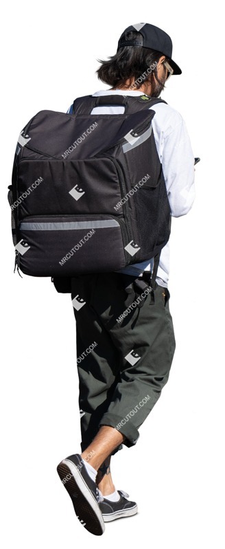 Man with a smartphone walking people png (15586)