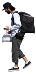 Man with a smartphone walking photoshop people (14697) | MrCutout.com - miniature