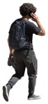 Man with a smartphone walking person png (14769) | MrCutout.com - miniature