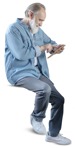 Man with a smartphone writing people png (8521) - miniature