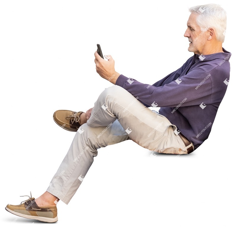Man with a smartphone writing people png (13333)
