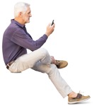 Man with a smartphone writing people png (12329) | MrCutout.com - miniature