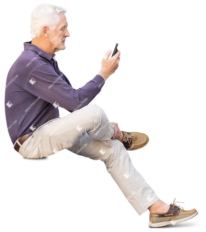 Man with a smartphone writing people png (13329)