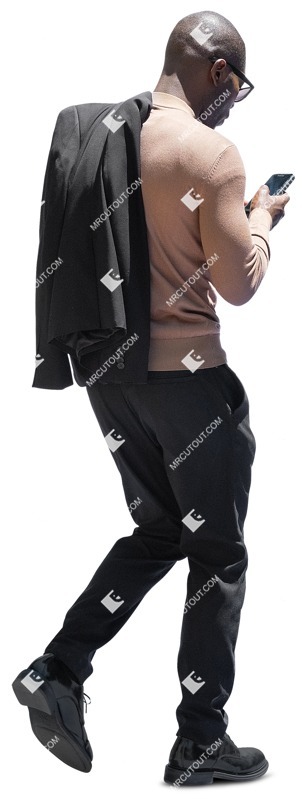 Man with a smartphone writing people png (13685)