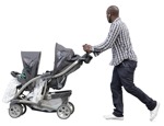 Man with a stroller walking people png (1873) - miniature