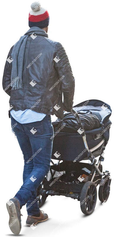 Man with a stroller walking photoshop people (2640)