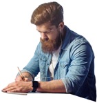 Man writing people png (5124) - miniature