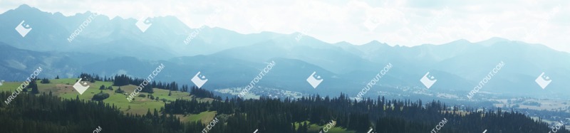 Mountains hills trees fields other background cut out background png (6831)