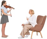 Cut out people - Music Lesson Standing And Sitting 0001 | MrCutout.com - miniature