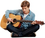 Musician sitting people png (4382) - miniature