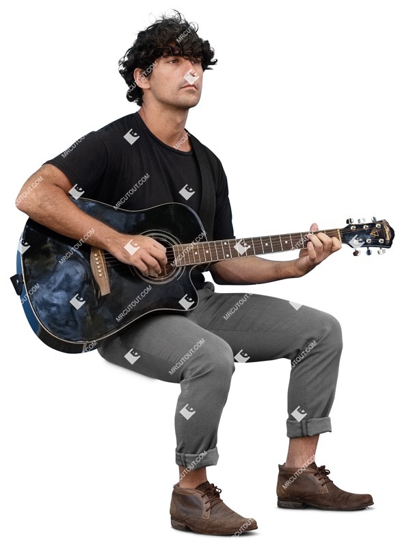 Musician sitting people cutouts (14986)