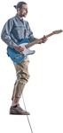 Male musician with a guitar - photoshop people - miniature