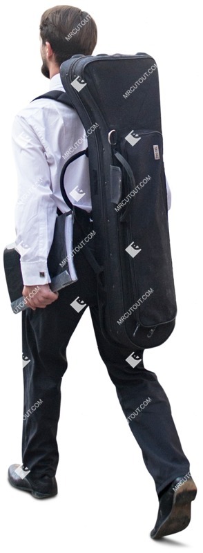 Musician walking people png (5293)