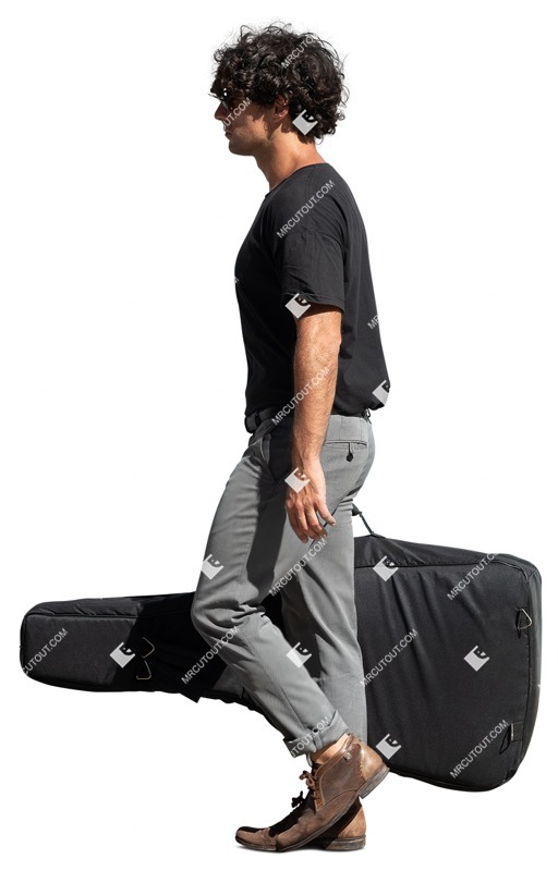 Musician walking entourage people (15112)