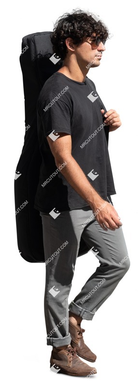 Musician walking entourage people (15114)