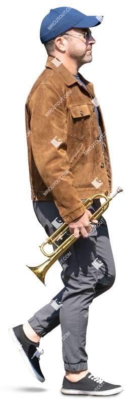 Musician walking cut out pictures (16118)