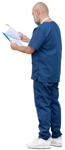 Doctor reviewing patients lab test results - People PNG - miniature