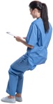 Cut out people - Nurse Sitting 0001 | MrCutout.com - miniature
