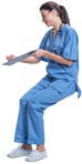 Cut out people - Nurse Sitting 0002 | MrCutout.com - miniature
