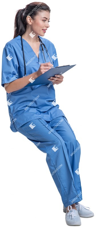 Nurse writing cut out pictures (4224)