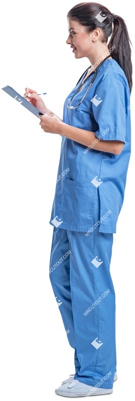 Nurse writing cut out pictures (4225)