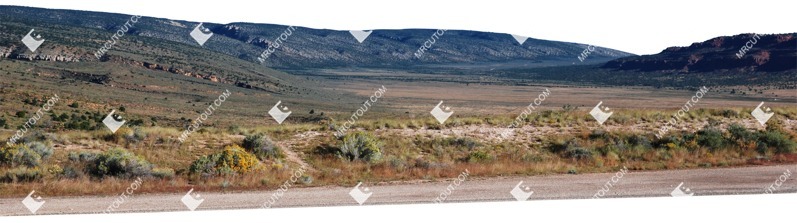 Road field mountains png foreground cut out (6367)