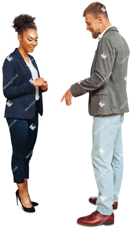 Salesman with clients cut out people (5973)