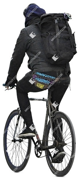 Teenager cycling cut out people (3916)